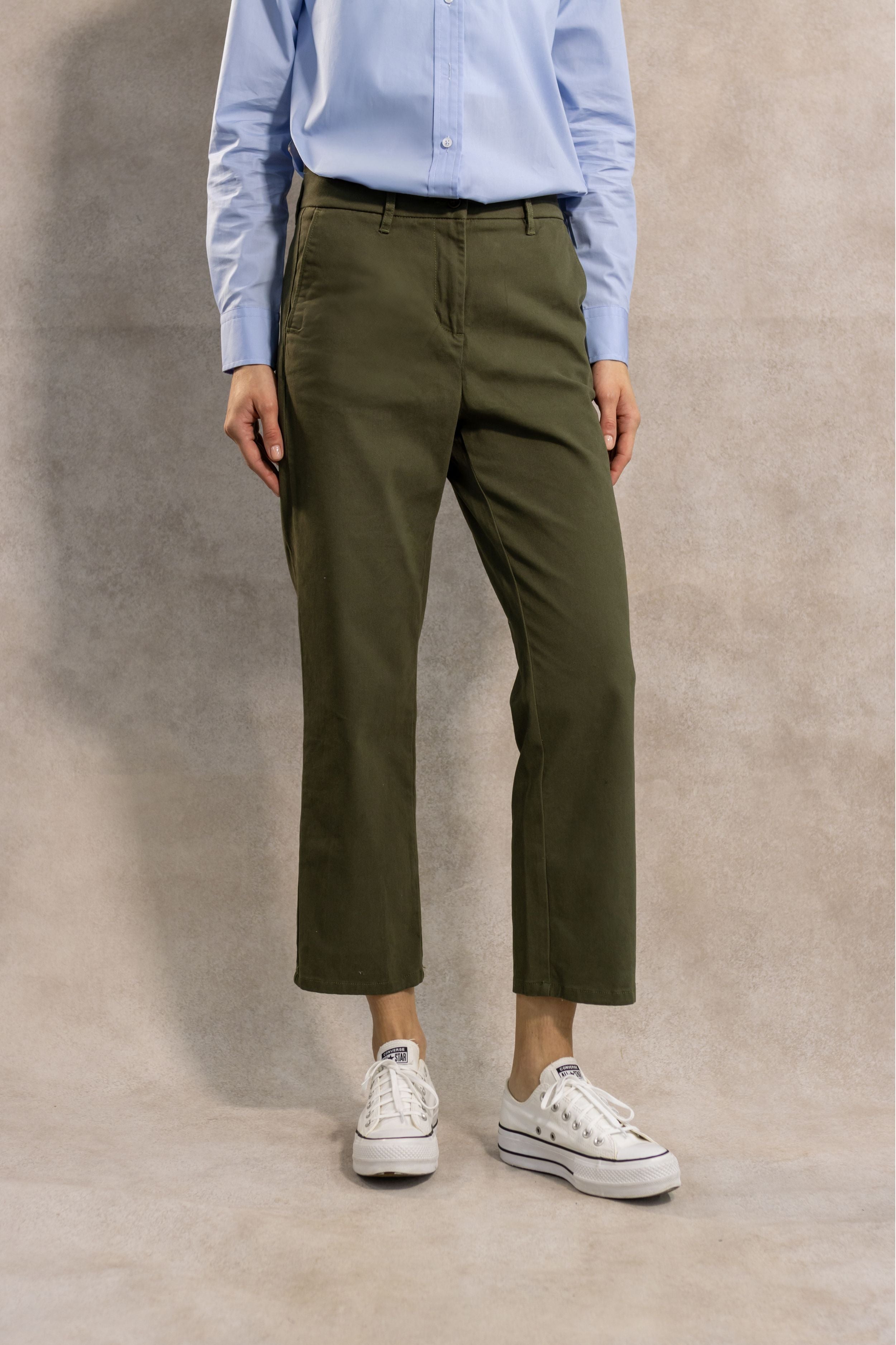 Pantalon Elastico de Mujer Verde Militar
