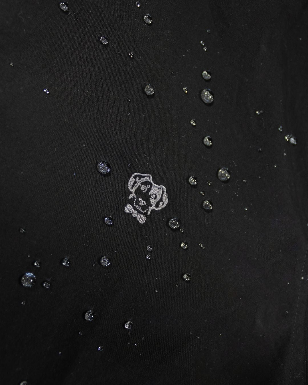 Camisa Antimanchas Popelina Negro Logo Gris Claro - Talla Regular