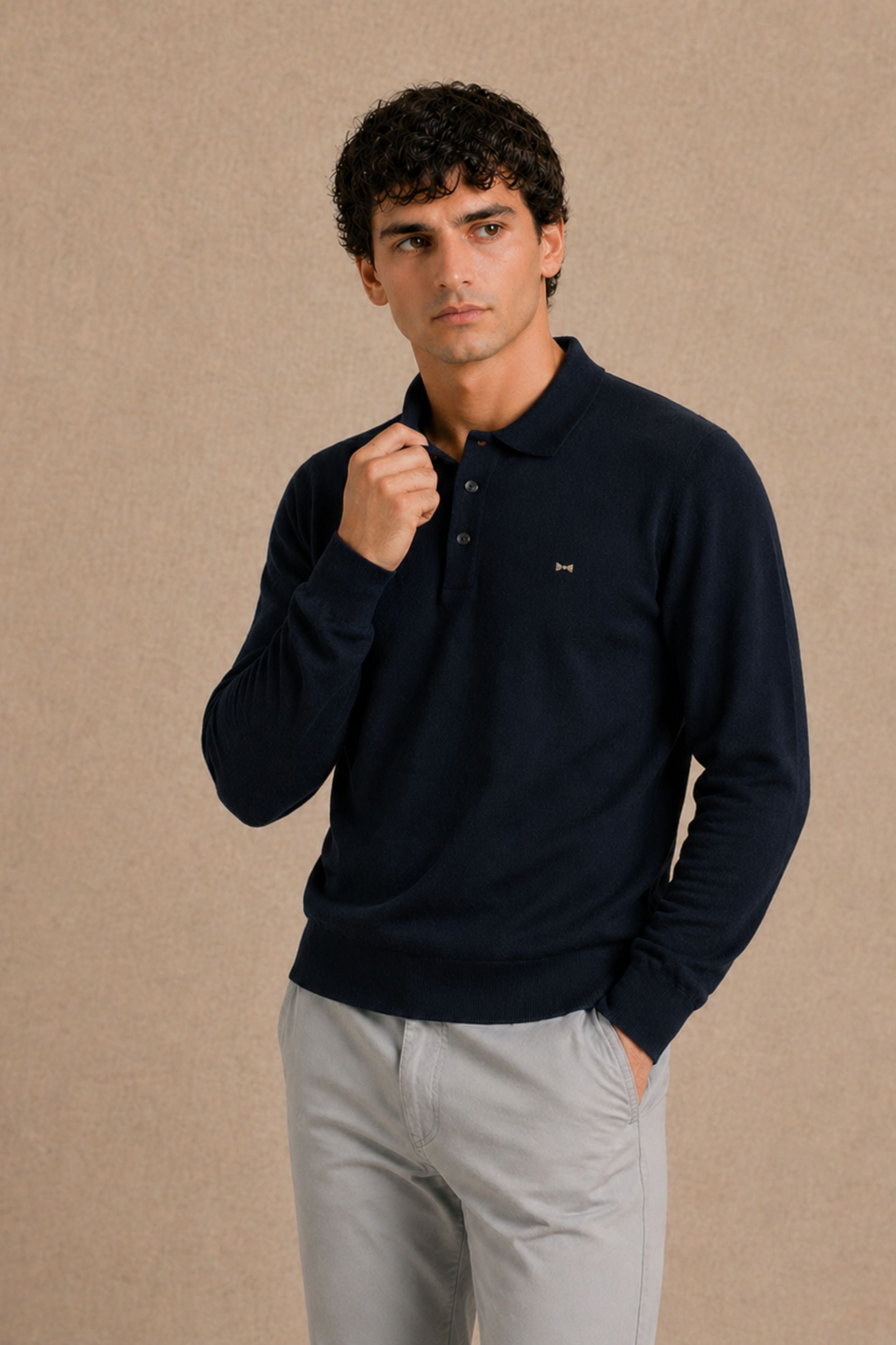 Polo Tejido Manga Larga Midnight