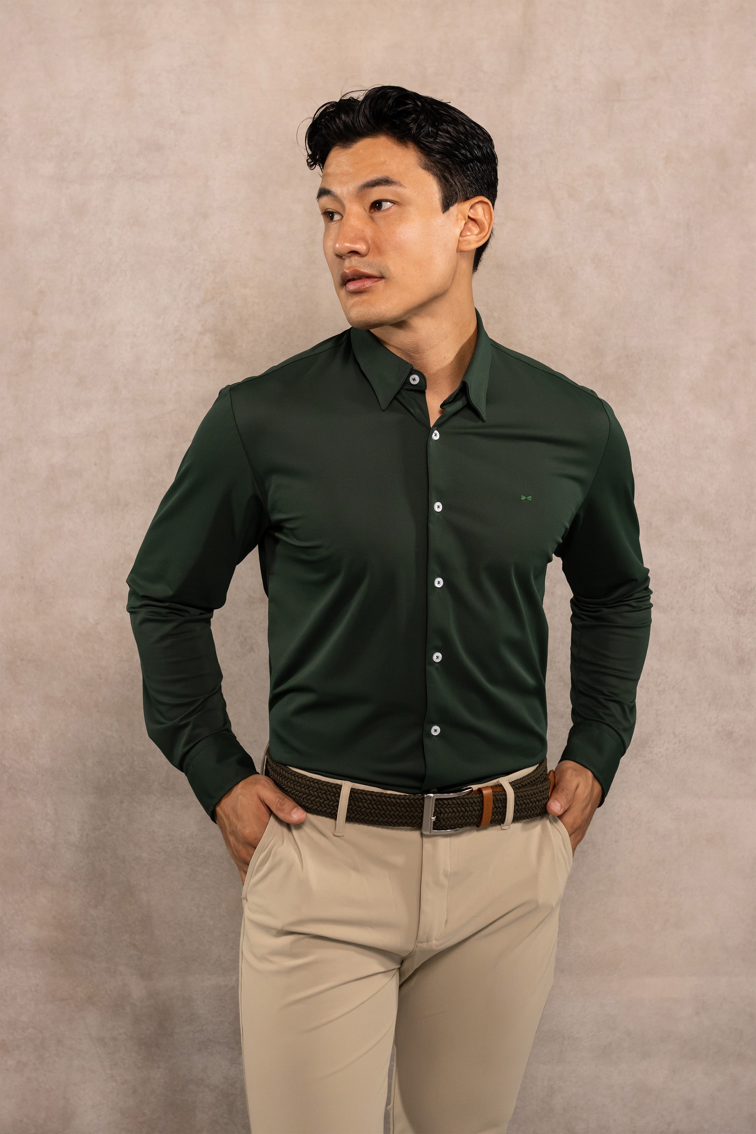 Camisa Performance Oxford Esmerald