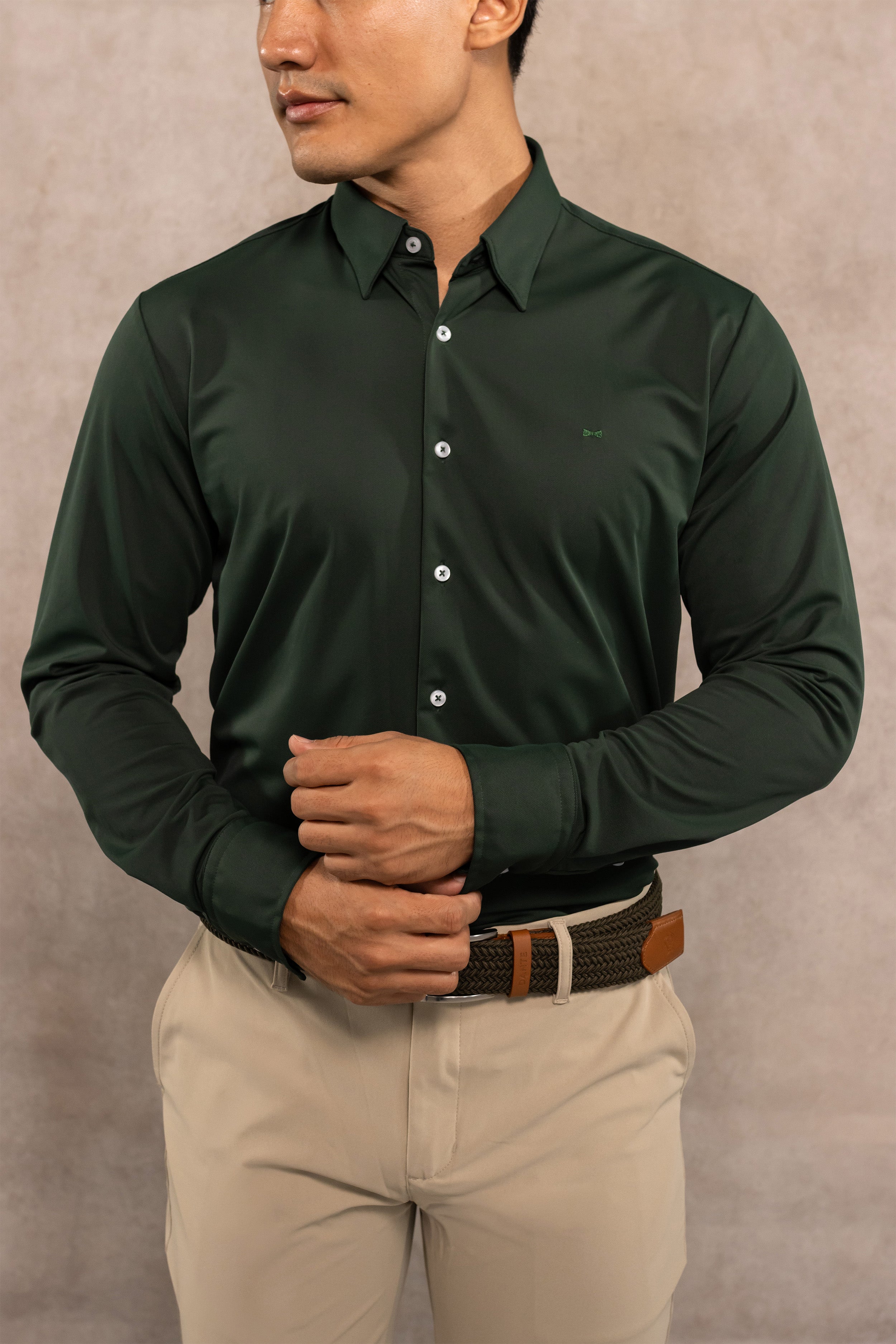 Camisa Performance Oxford Esmerald