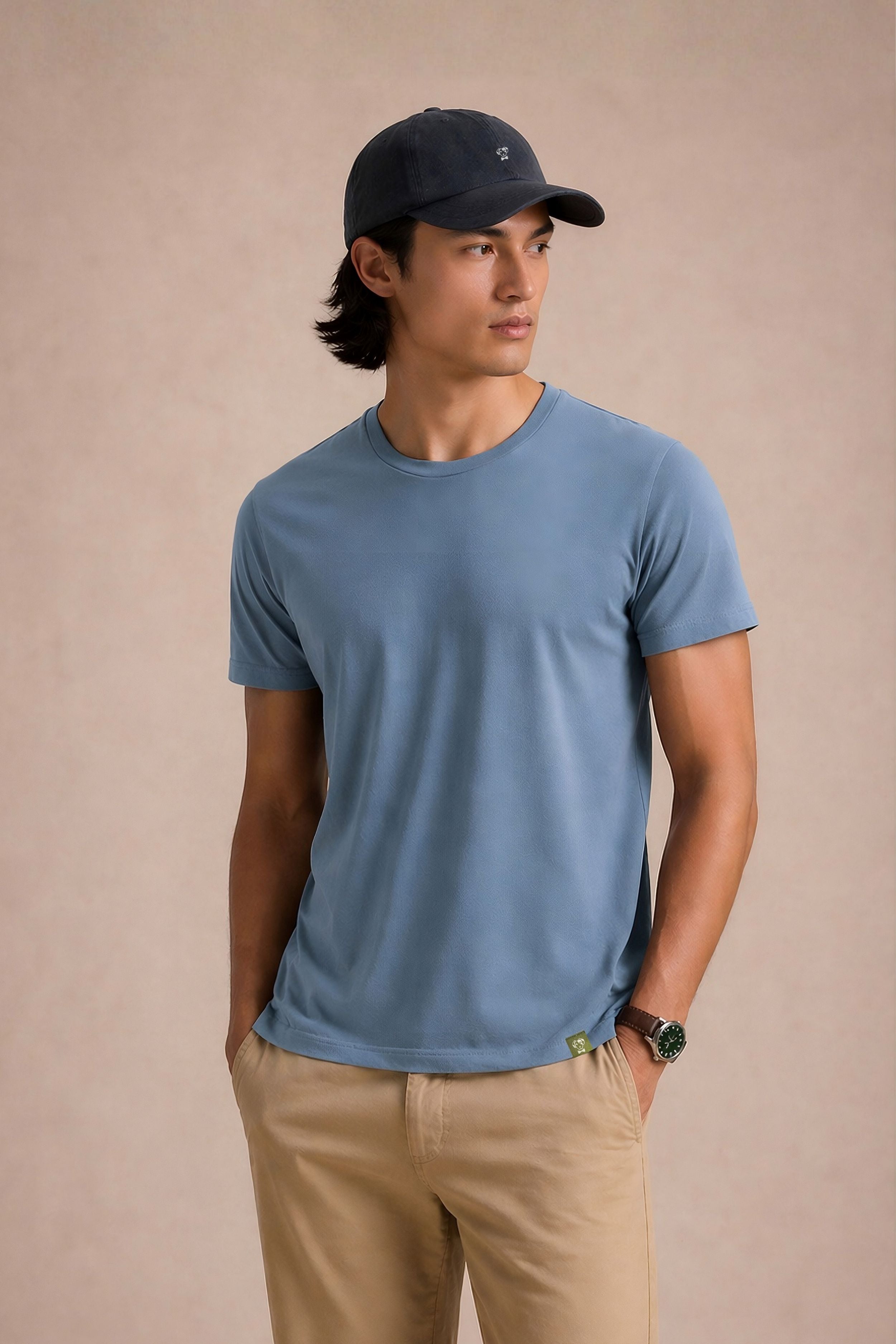 Camiseta Antimanchas Azul Chino - Talla Regular