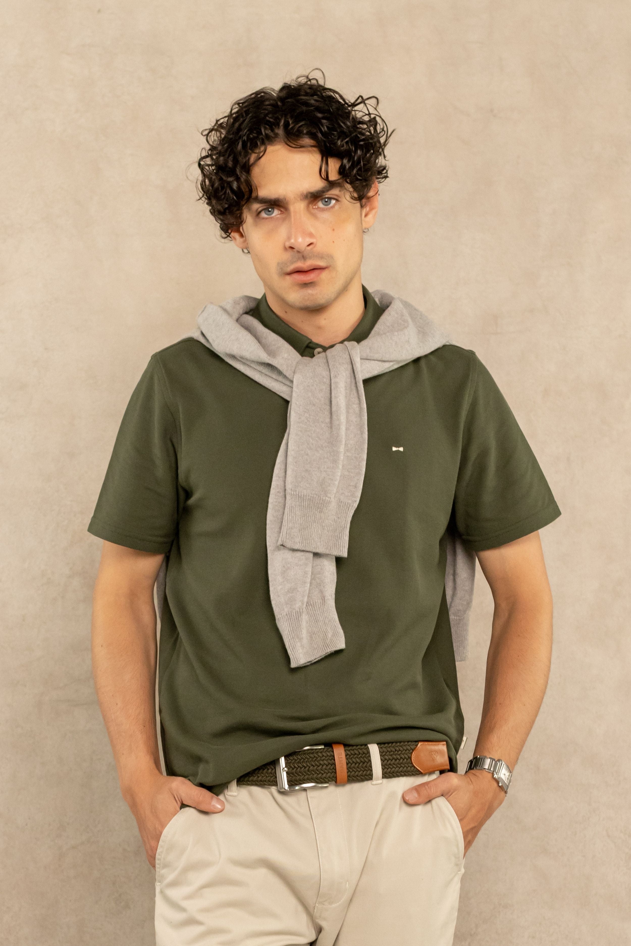 Polo Antimanchas Verde Militar