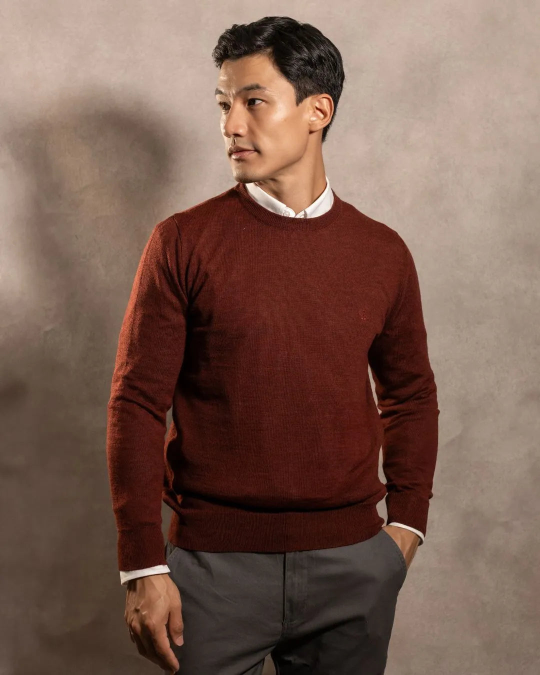 Sueter Merino Antiarrugas Vinotinto