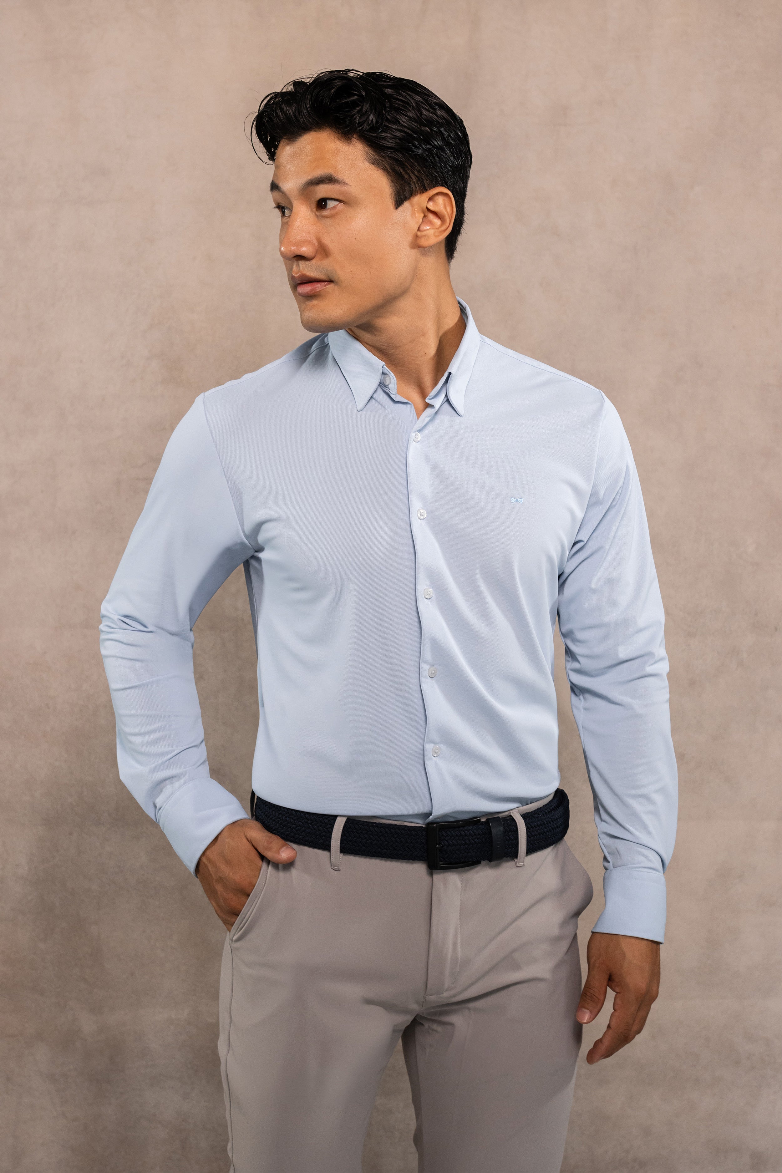 Camisa Performance Oxford Azul Claro