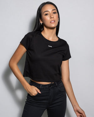 crop top Antimanchas negro para mujer de DANTE