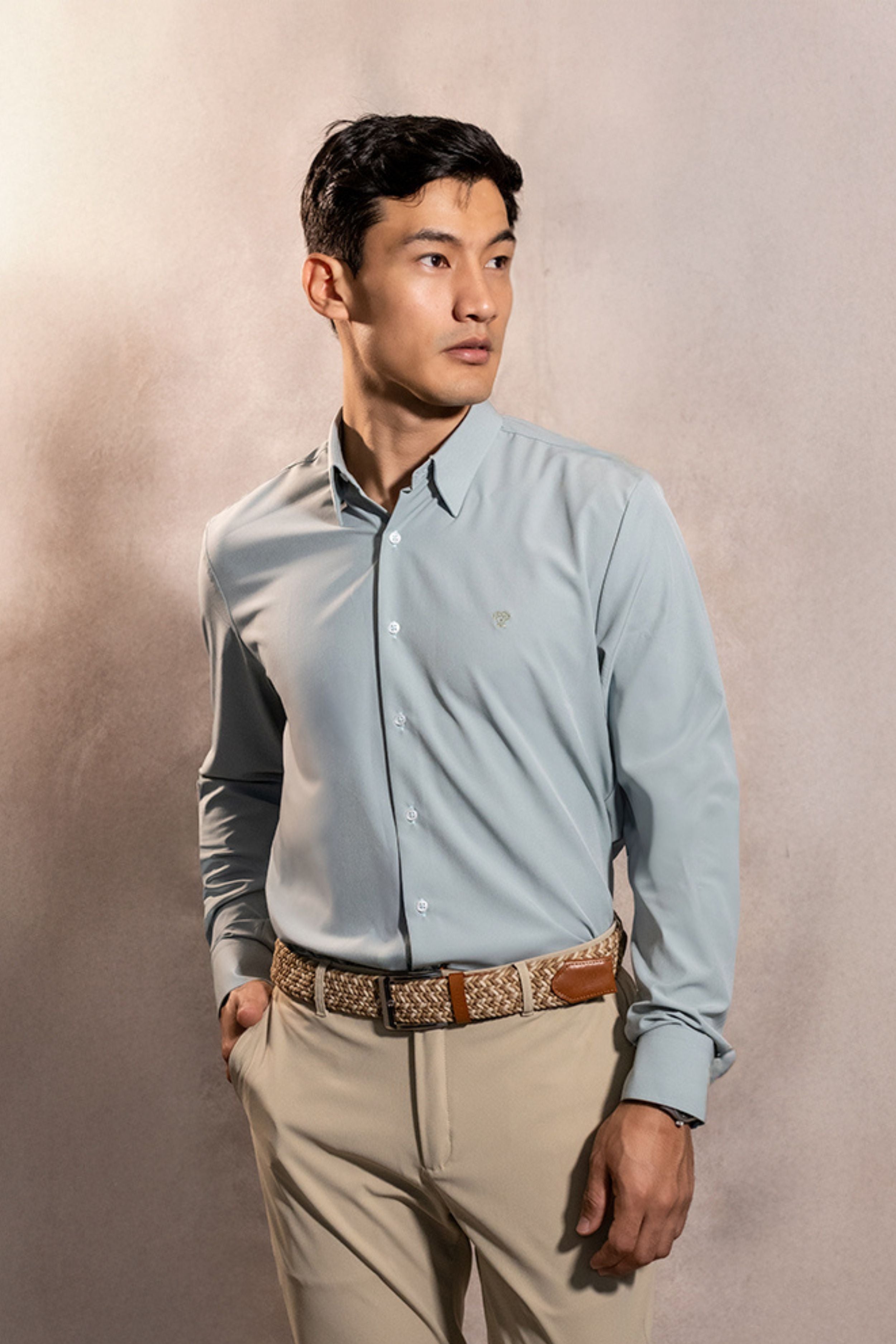 Camisa Performance Antiarrugas Verde Sage