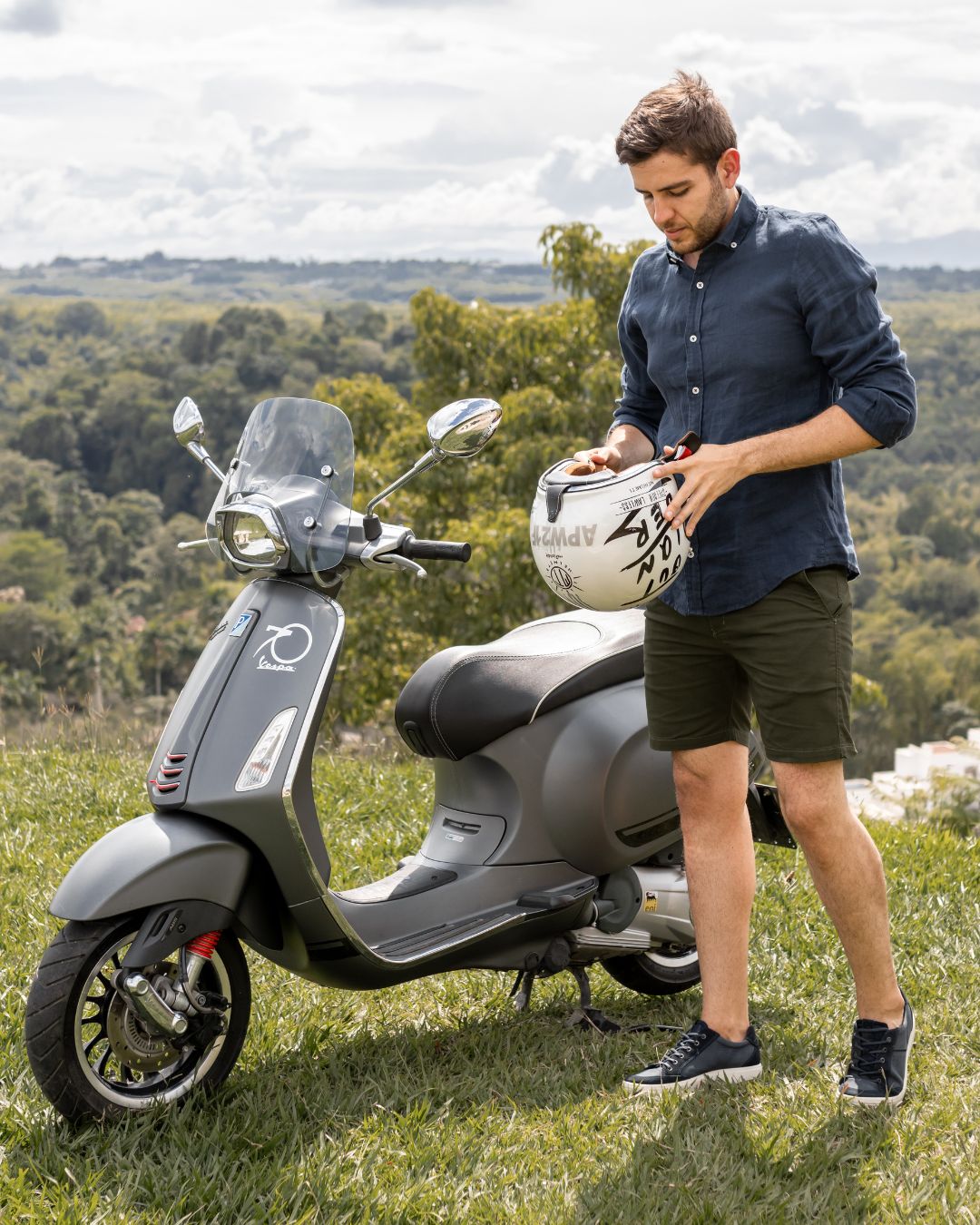 Camisa Lino Ecol gica Azul