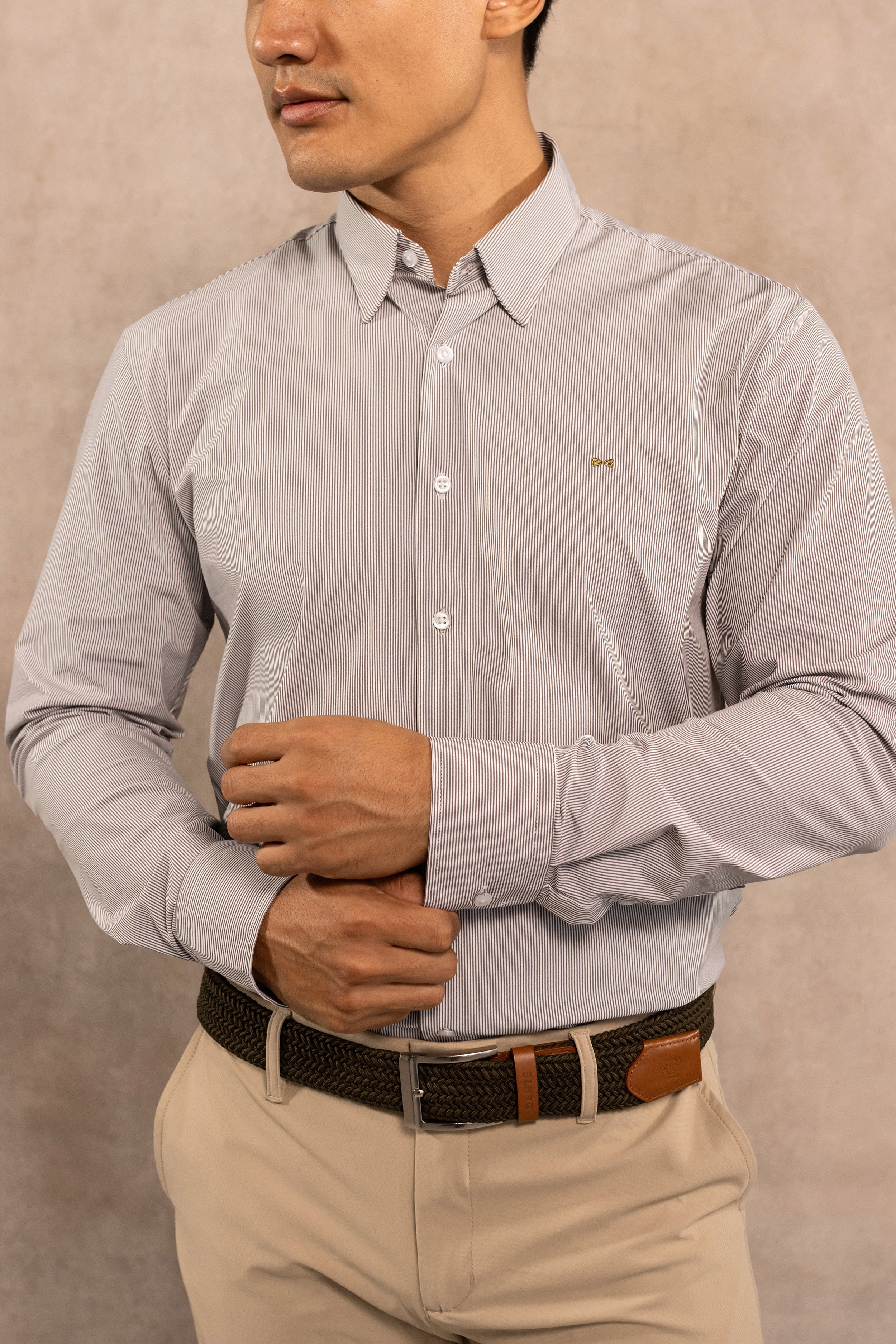 Camisa Performance Oxford Rayas Verde