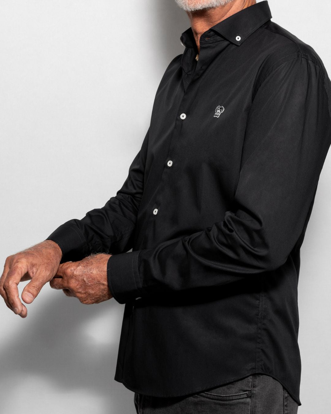 Camisa Antimanchas Popelina Negra - Talla Slim