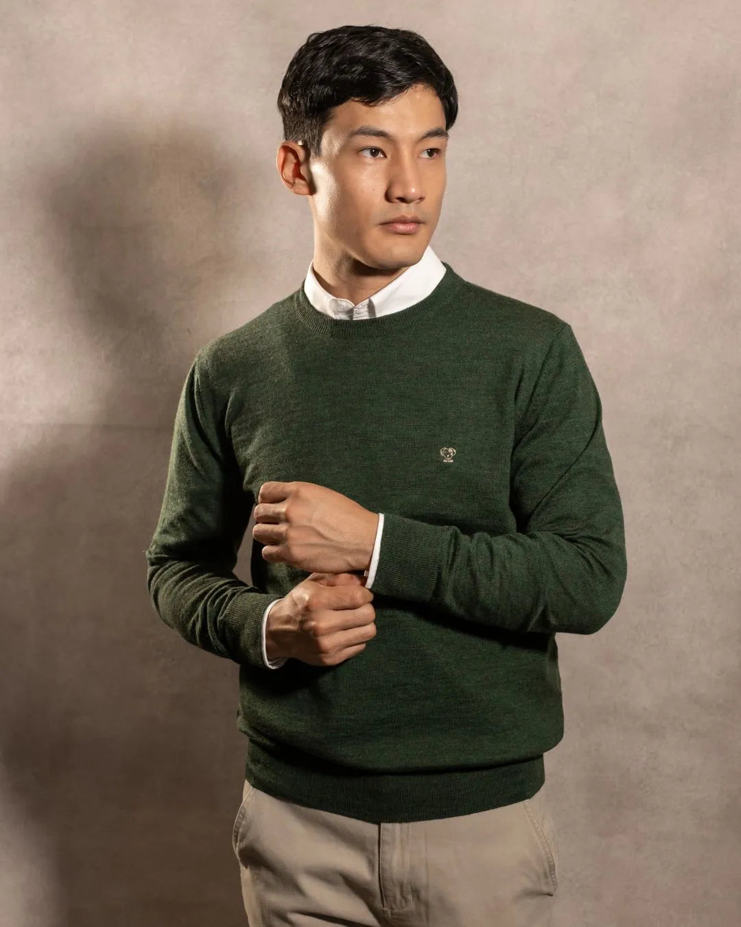 Sueter Merino Antiarrugas Verde Militar