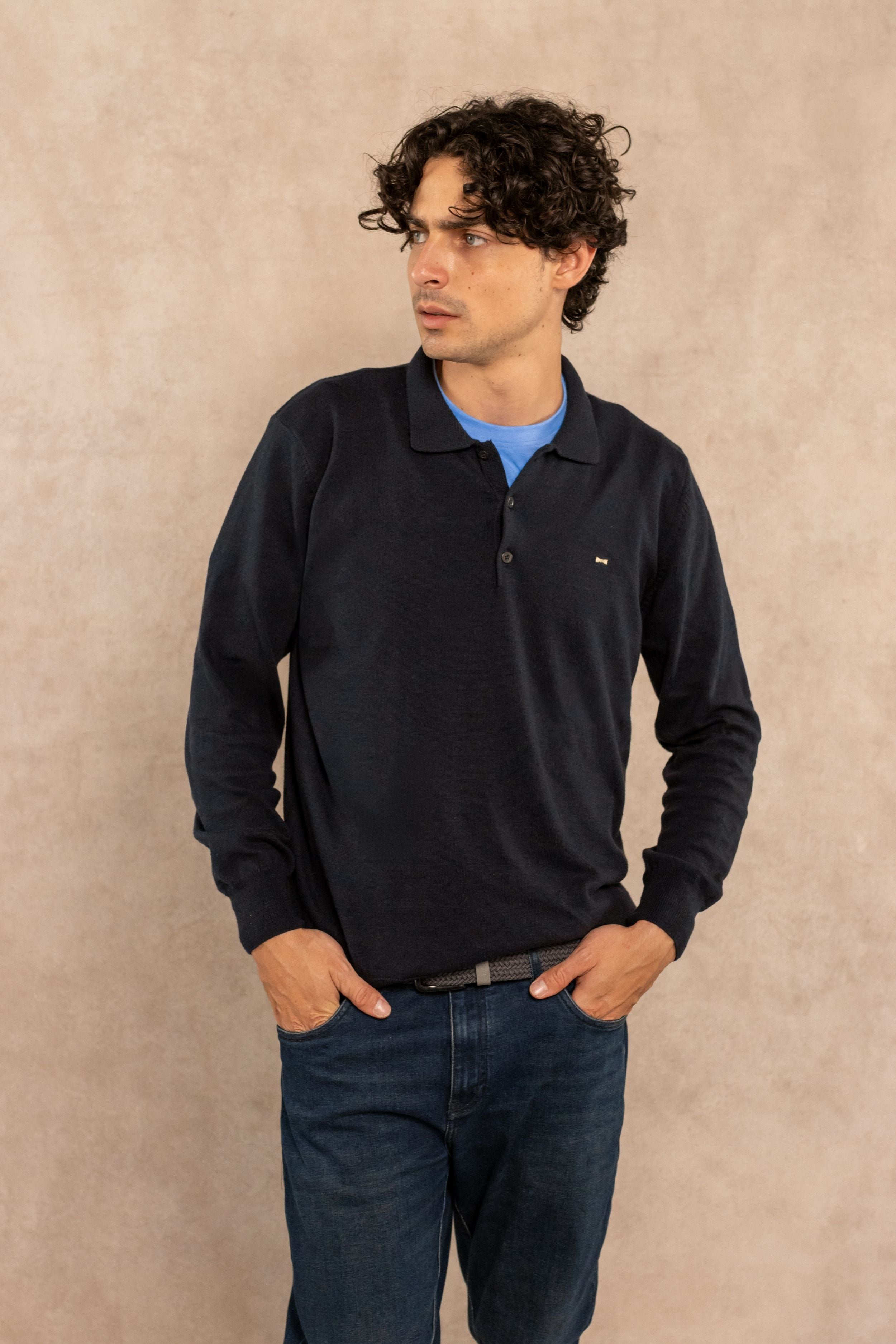 Polo Tejido Manga Larga Midnight