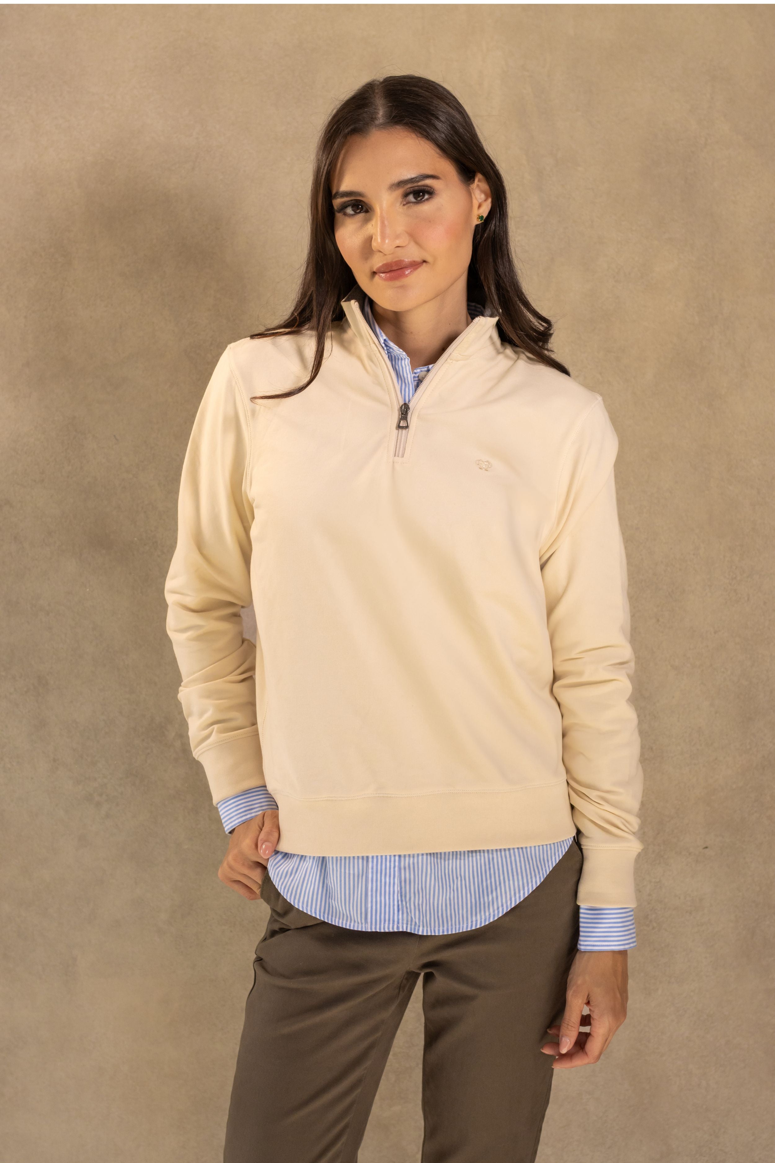 Halfzip Paris Antimanchas De Mujer Marfil