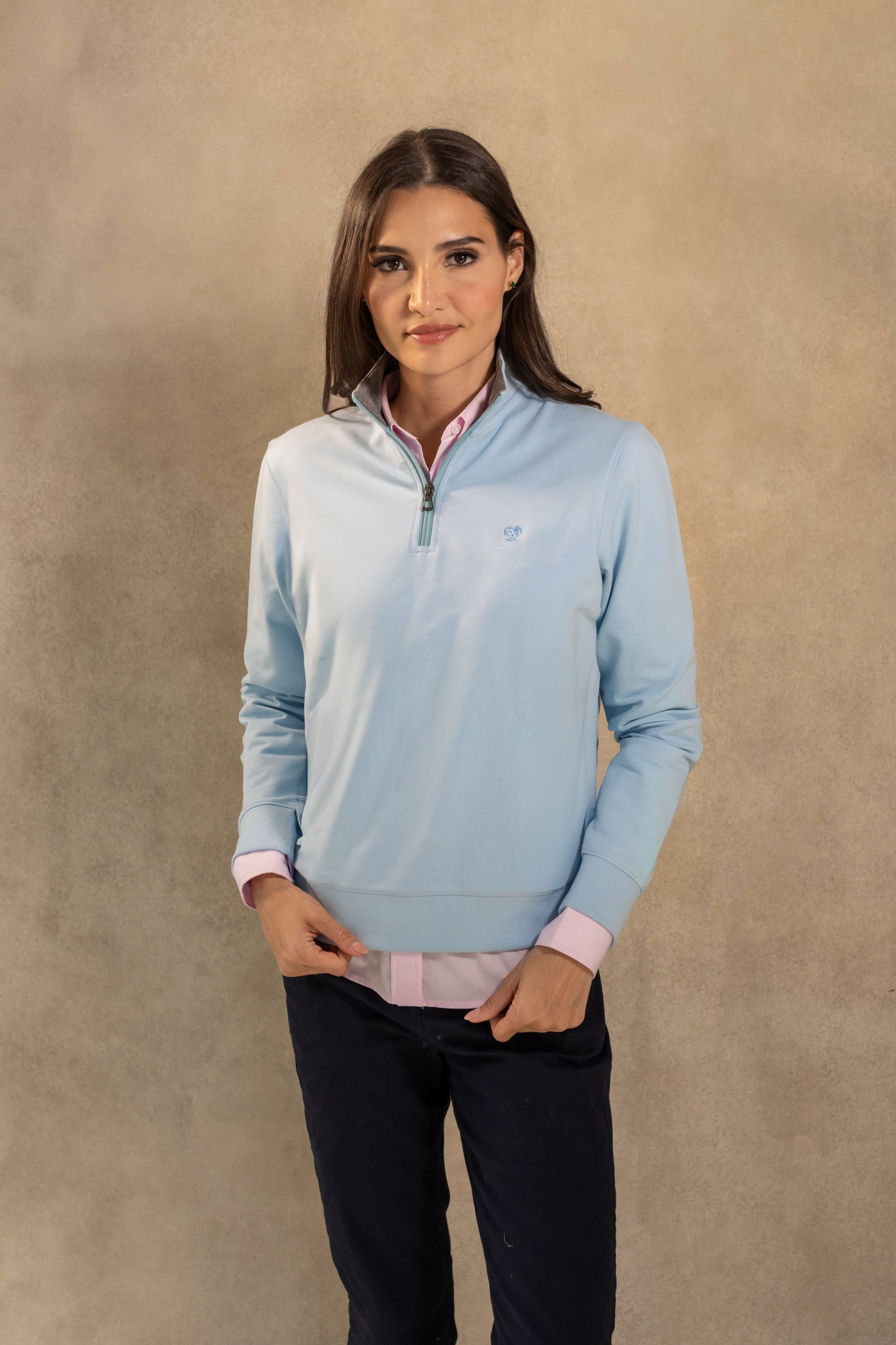 Halfzip Paris Antimanchas De Mujer Azul Celeste
