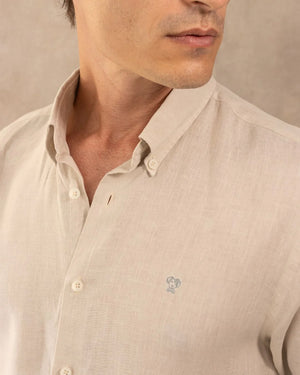 Camisa Lino Arena Logo Combinado marca DANTE para hombre regular fit foto logo