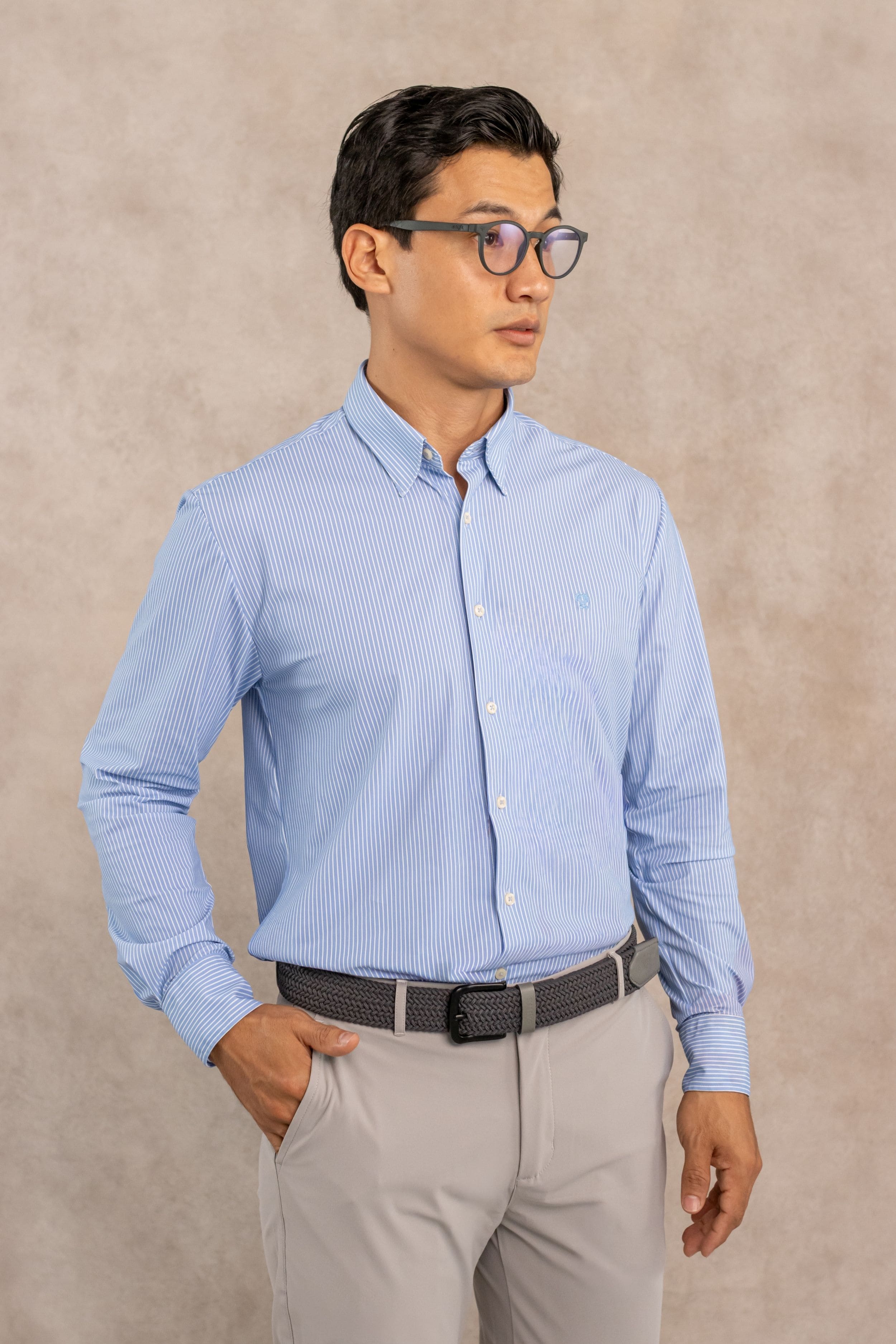 Camisa Performance Rayas Blue Striped