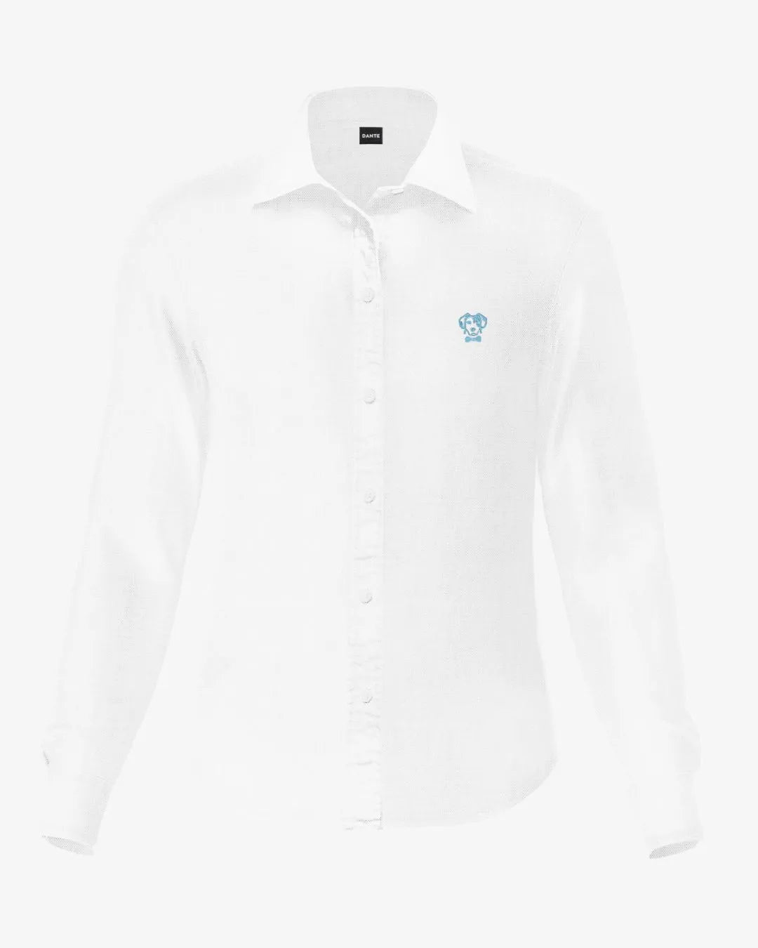 Camisa antimanchas Oxford Blanca DANTE para mujer regular fit foto mockup