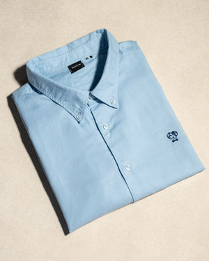 Camisa antimanchas tela algodón Oxford color azul Sky para hombre marca DANTE foto producto