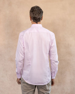 Camisa antimanchas tela algodón Popelina color light pink para hombre marca DANTE foto espalda