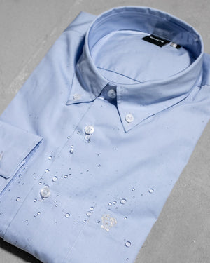 Camisa antimanchas tela algodon popelina con bolsillo color light Blue para hombre marca regular fit DANTE foto producto