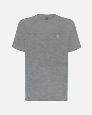 Camiseta Performance Gris Jaspe Oscuro antiarrugas para hombre marca DANTE tallaje regular fit foto mockup