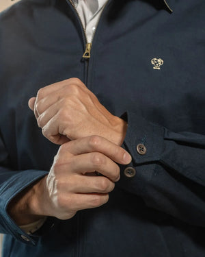 Chaqueta Antimanchas Kyoto Dark Blue para hombre marca DANTE foto mangas