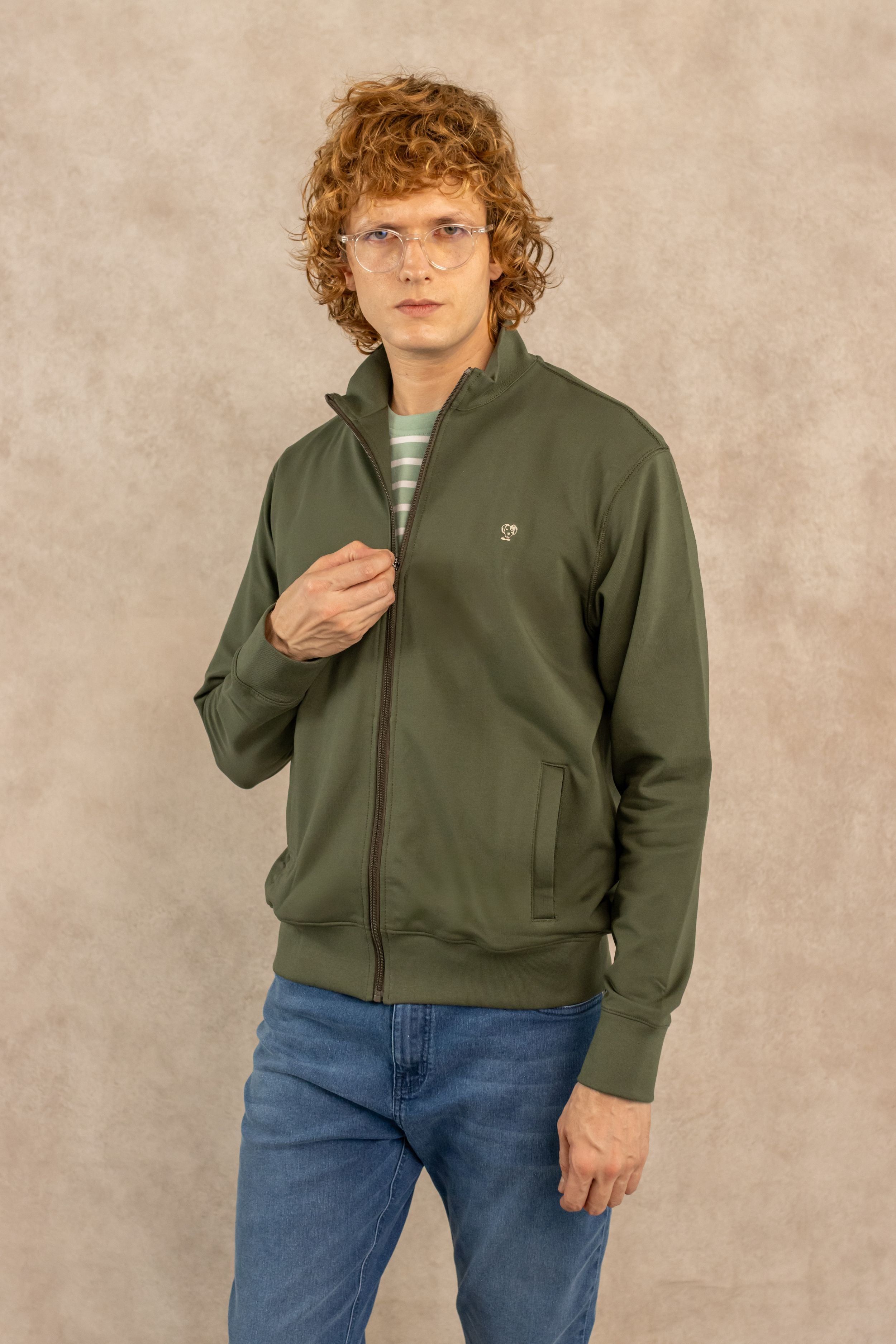 Full-Zip Antimanchas Verde Militar
