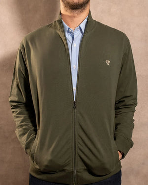Full-Zip Antimanchas Verde Militar para hombre marca DANTE foto modelo2