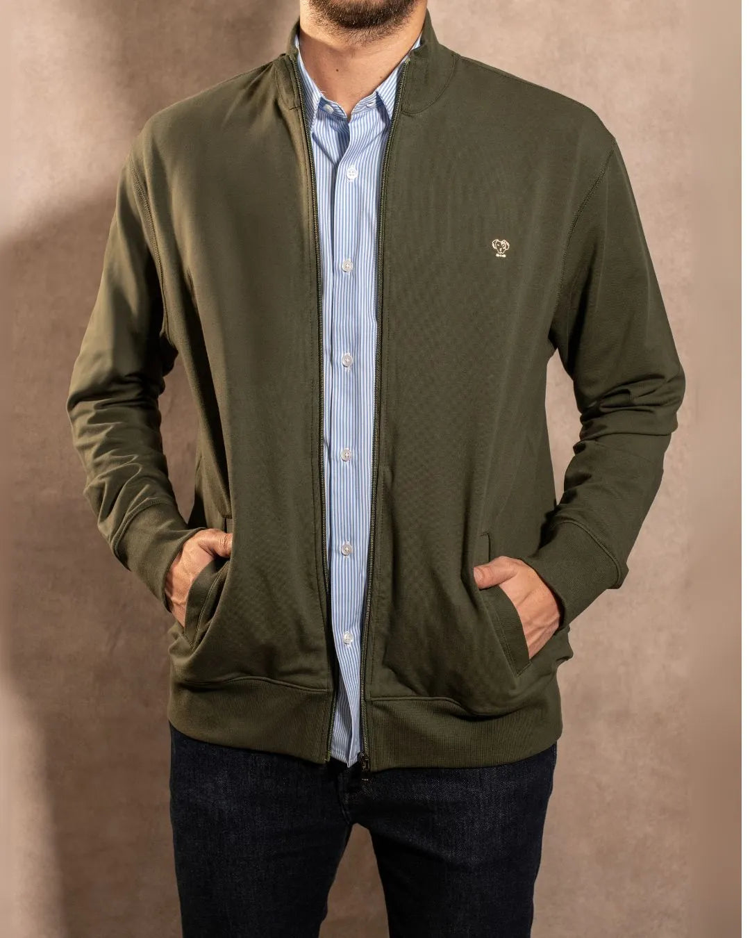 Full-Zip Antimanchas Verde Militar para hombre marca DANTE foto