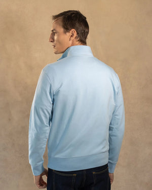 Halfzip Antimanchas azul celeste mujer marca DANTE tallaje regular fit foto espalda