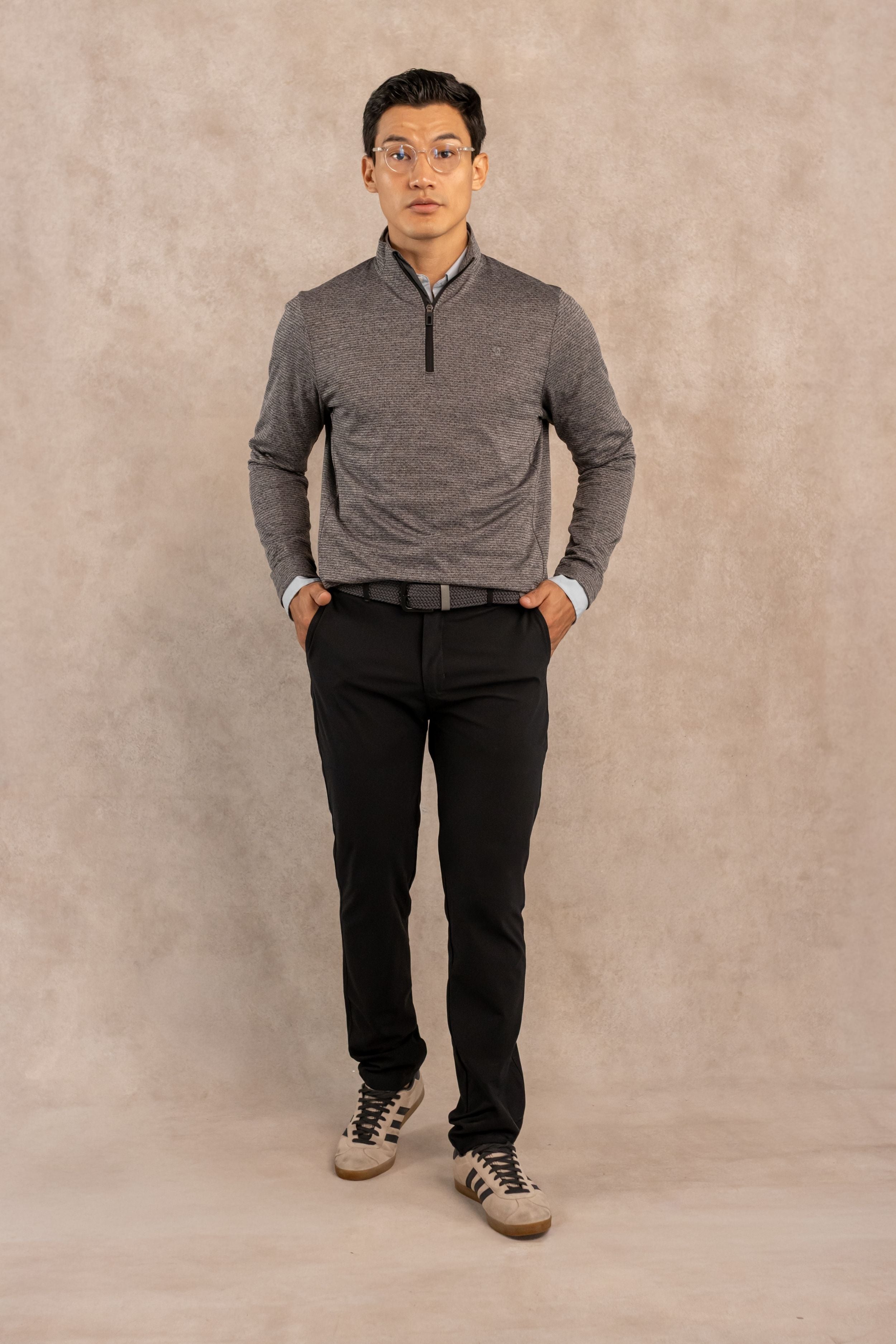 Halfzip Performance Gris Oscuro