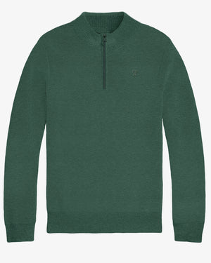 Halfzip Tejido Verde Militar Cuello Redondo para hombre marca DANTE foto Mockup