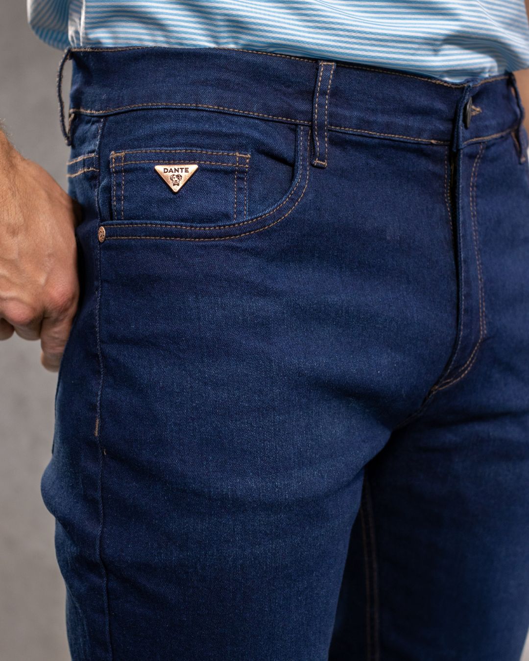 Jean Elastico Azul Oscuro Clasico Vintage