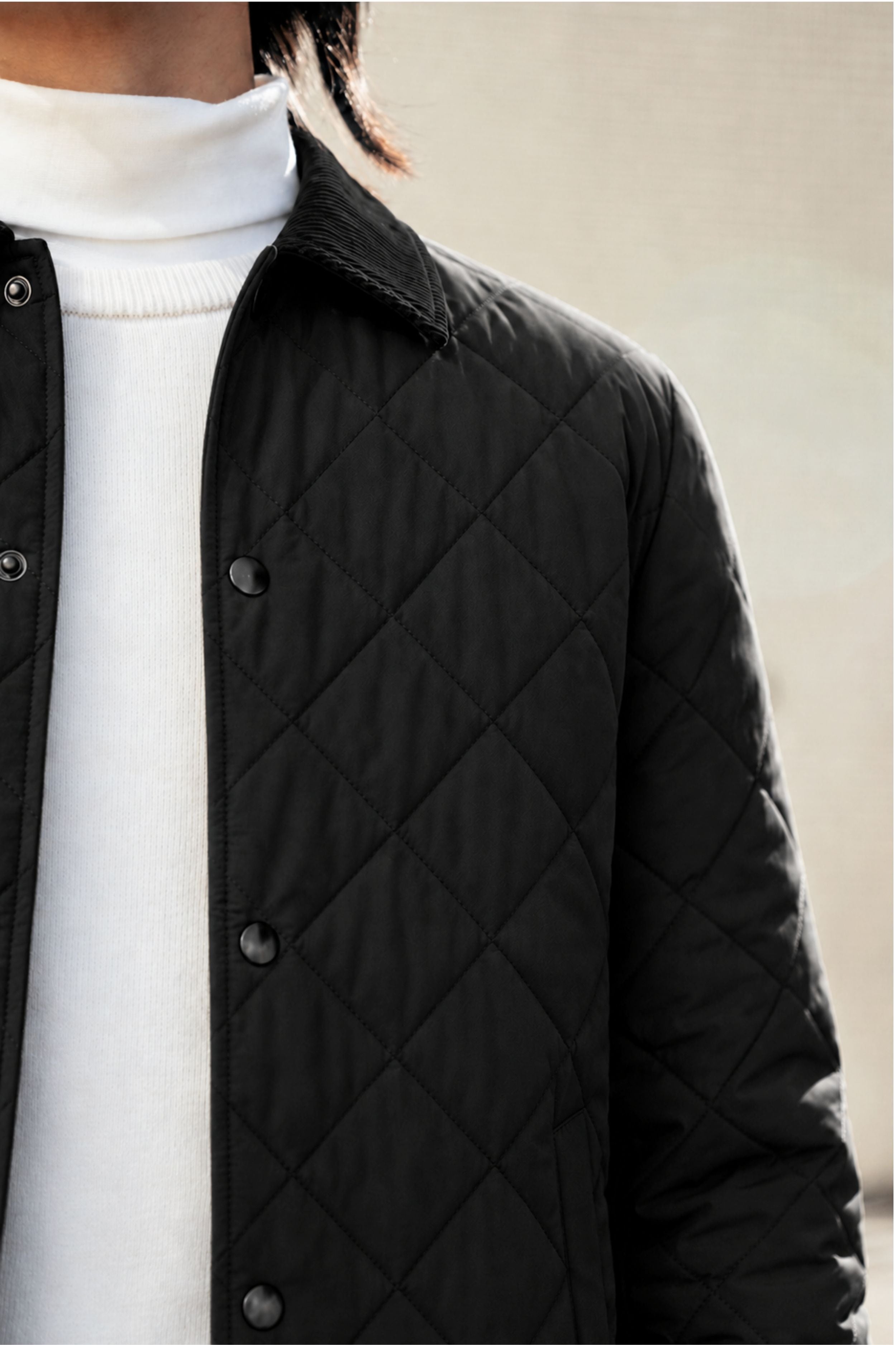 Chaqueta Alcolchada Rombos Negra