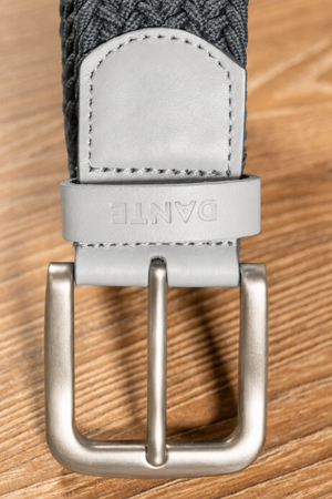 Cinturón elástico gris oscuro para hombre marca DANTE foto logo