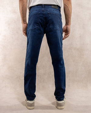 Jean elástico para hombre color azul marca DANTE regular fit foto atras