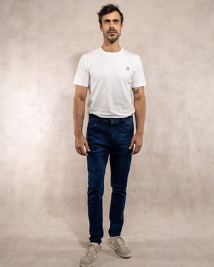 Jean elástico para hombre color azul marca DANTE regular fit foto completa