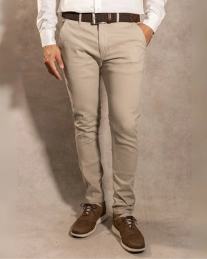 Pantalón Elástico Taupe para hombre marca DANTE tallaje regular fit foto