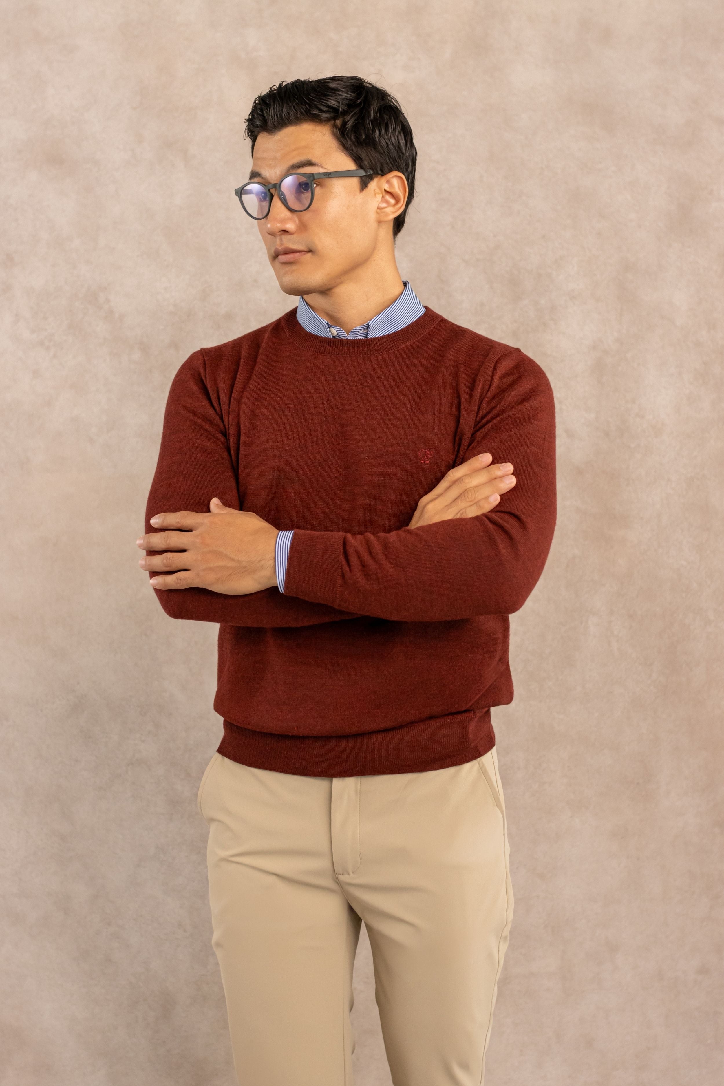 Sueter Merino Antiarrugas Vinotinto