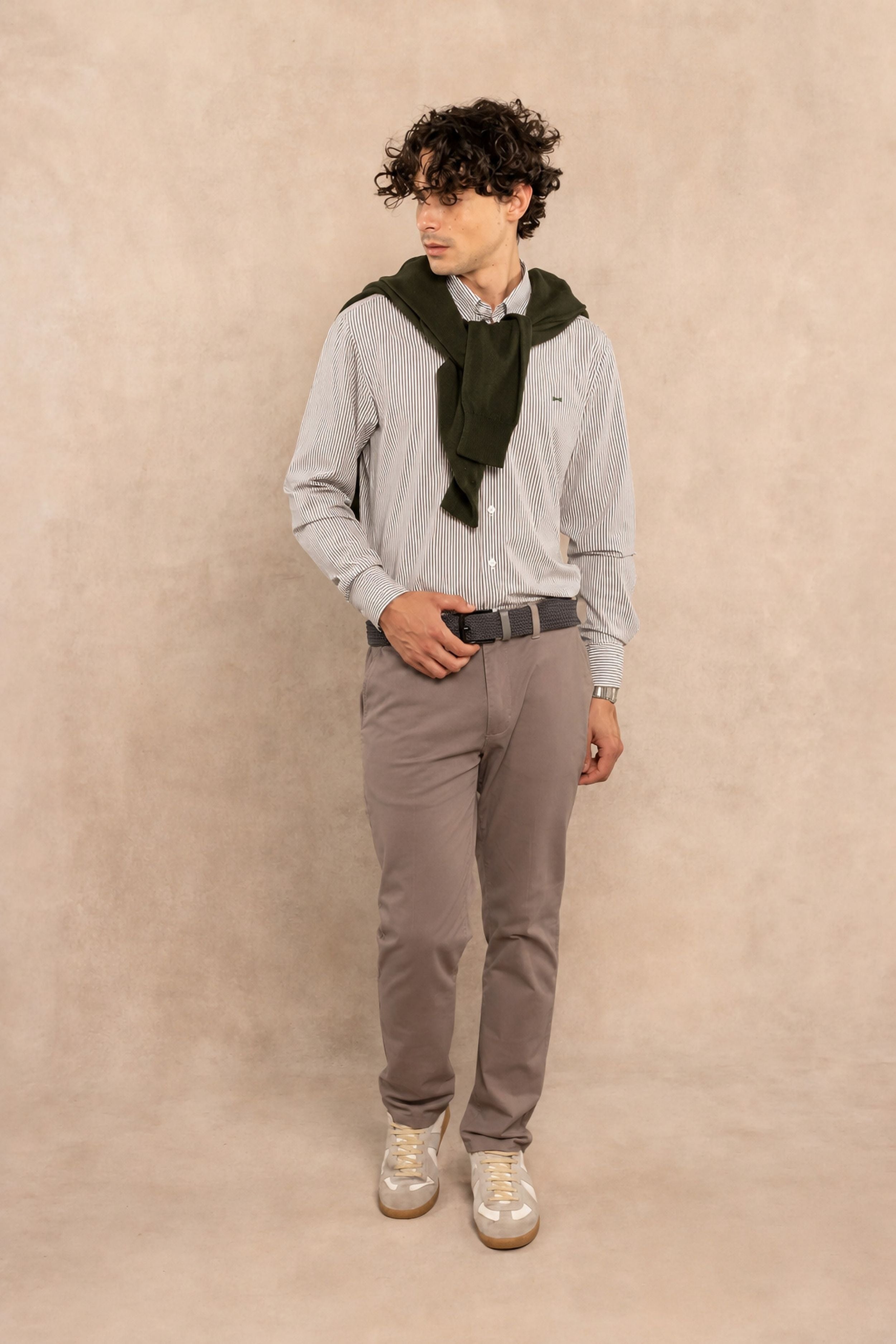 Camisa Performance Oxford Rayas Verde
