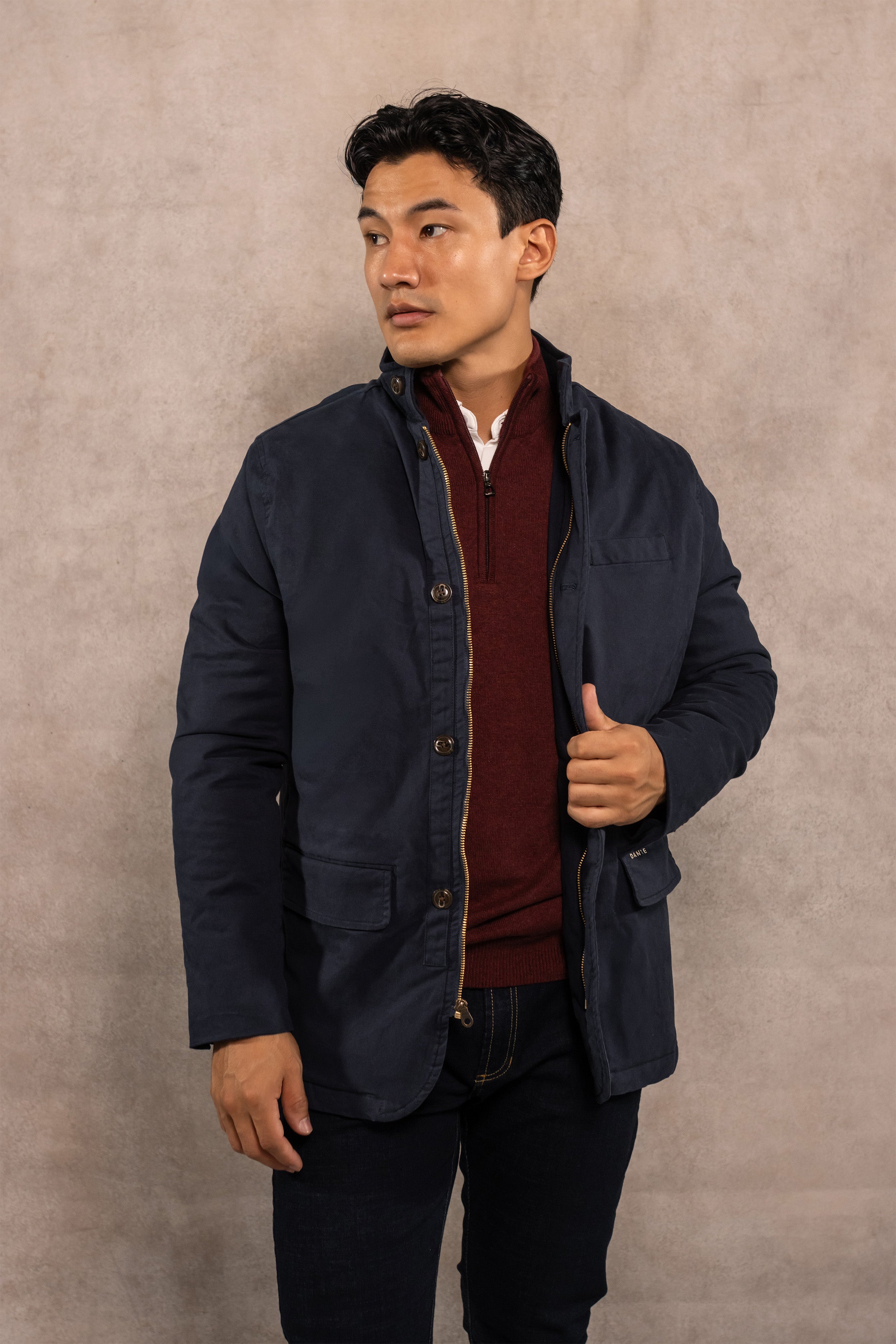 Chaqueta 1980 azul oscuro para hombre marca DANTE regular fit foto principal