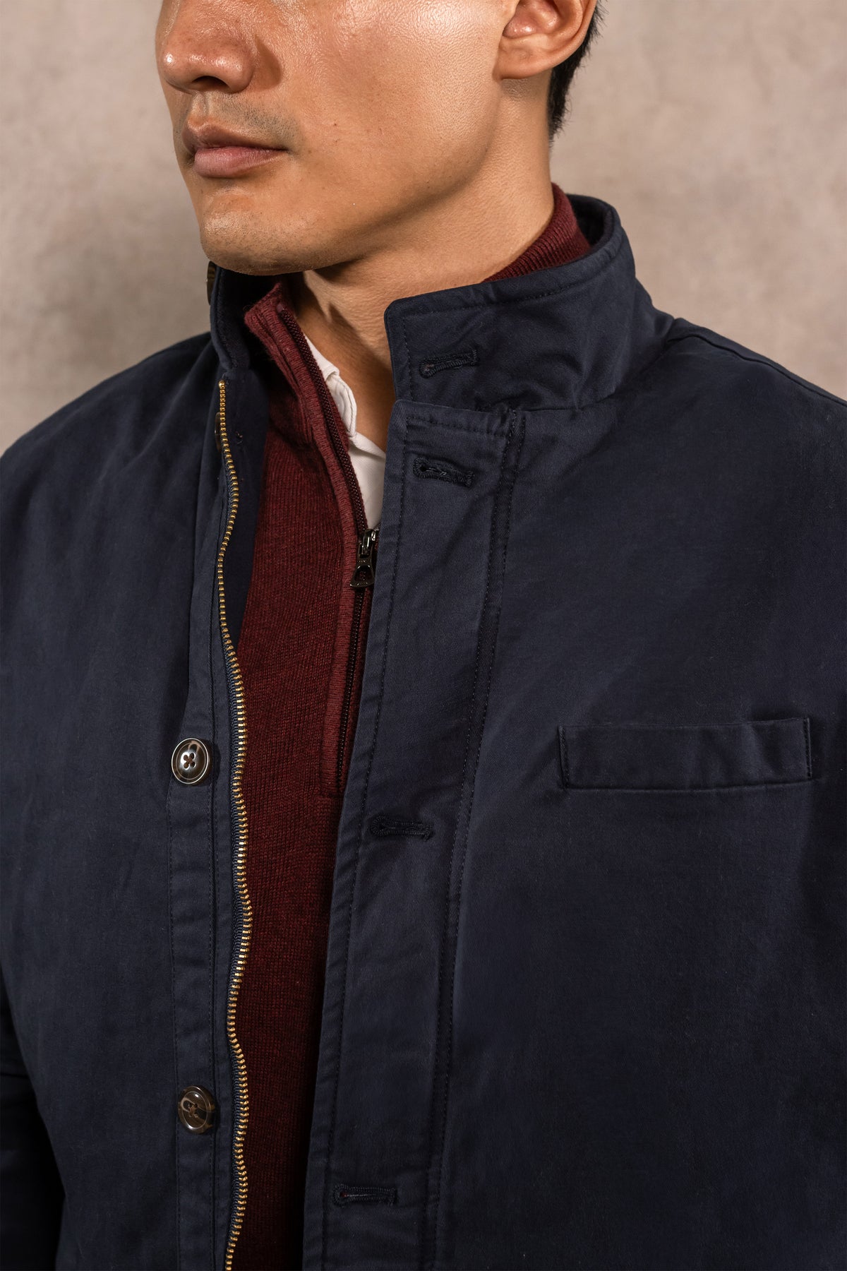 Chaqueta 1980 azul oscuro para hombre marca DANTE regular fit foto espalda