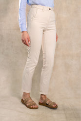 Pantalon Elastico de Mujer Marfil