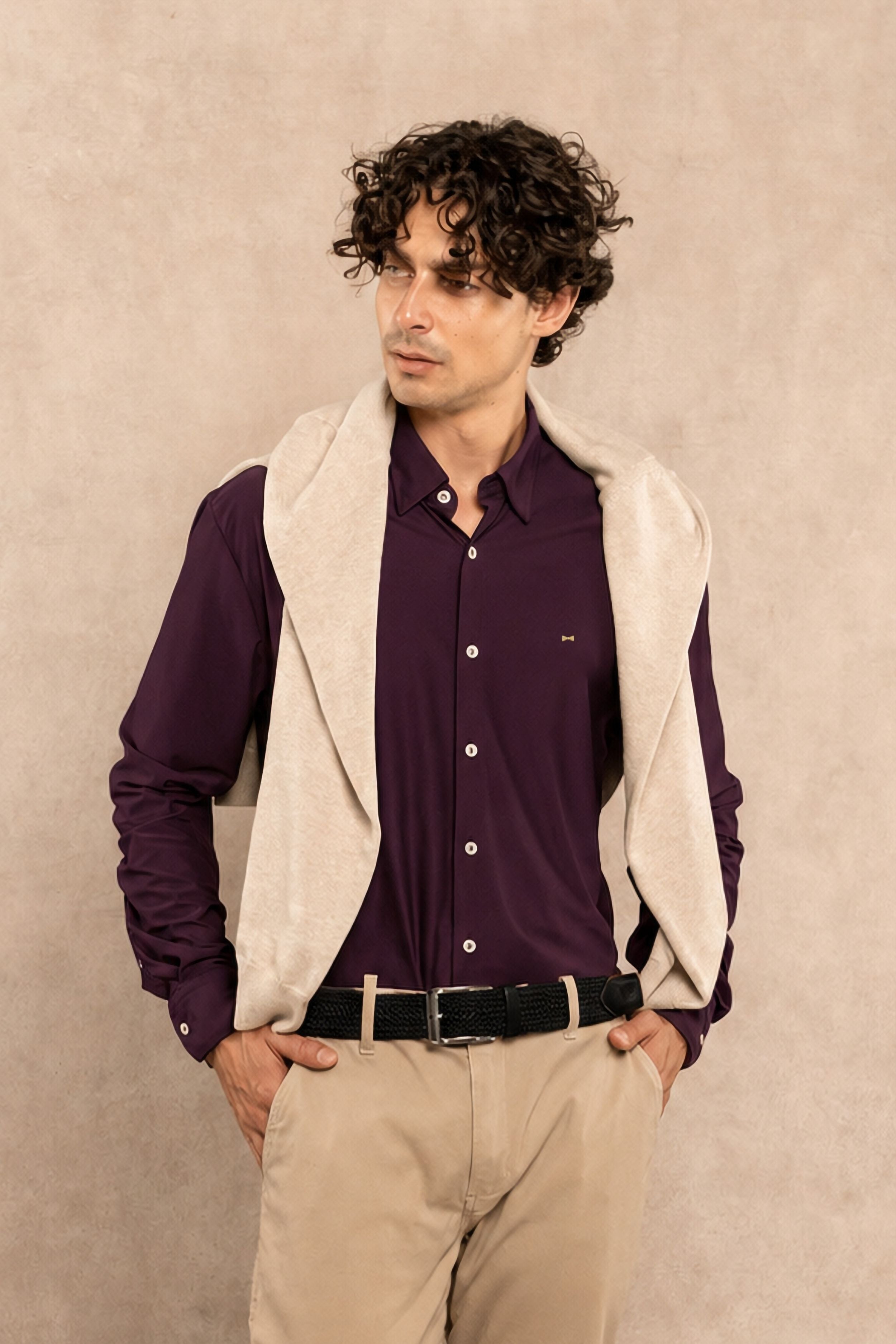 Camisa Performance Oxford Blackberry