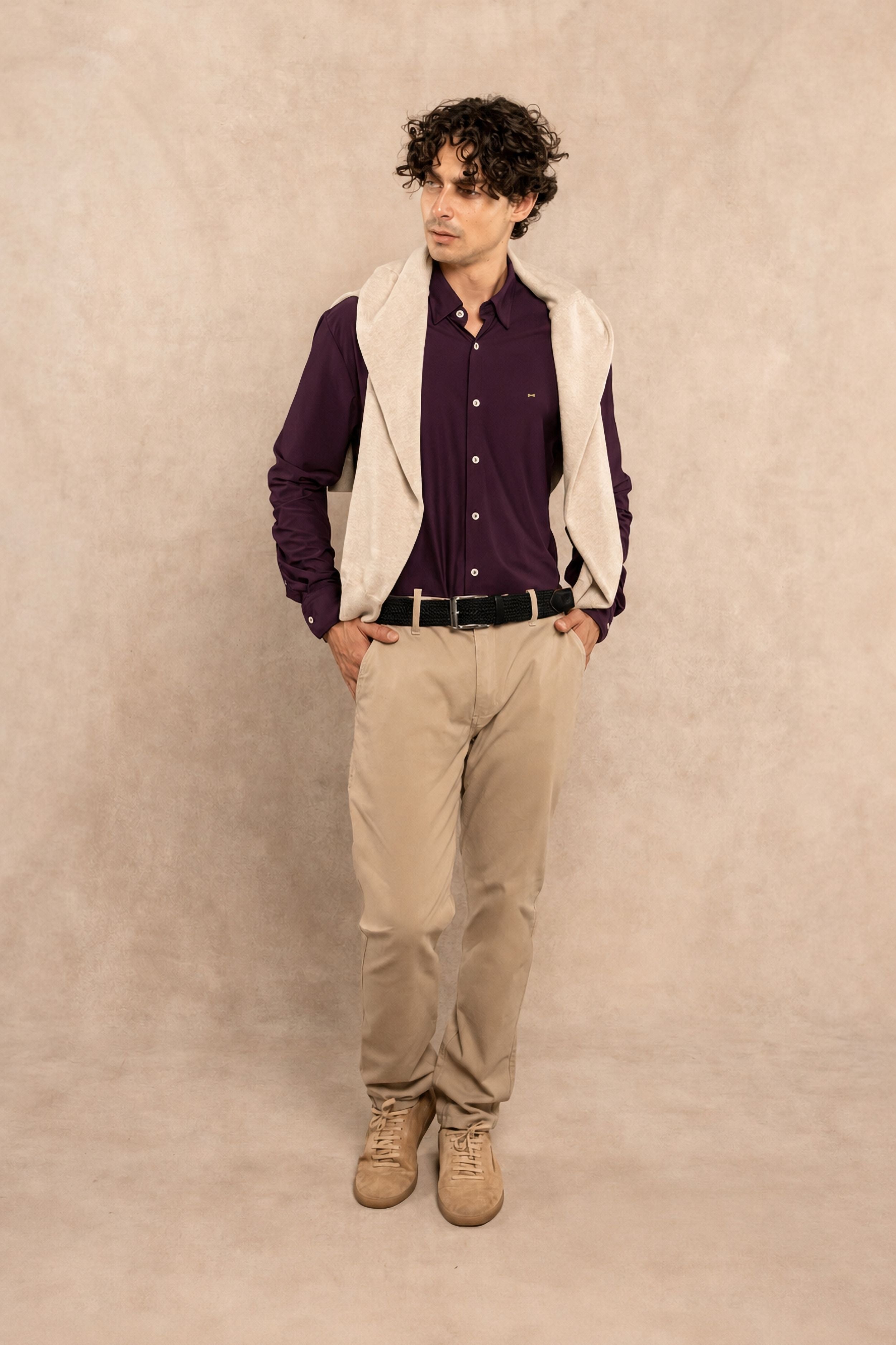 Camisa Performance Oxford Blackberry