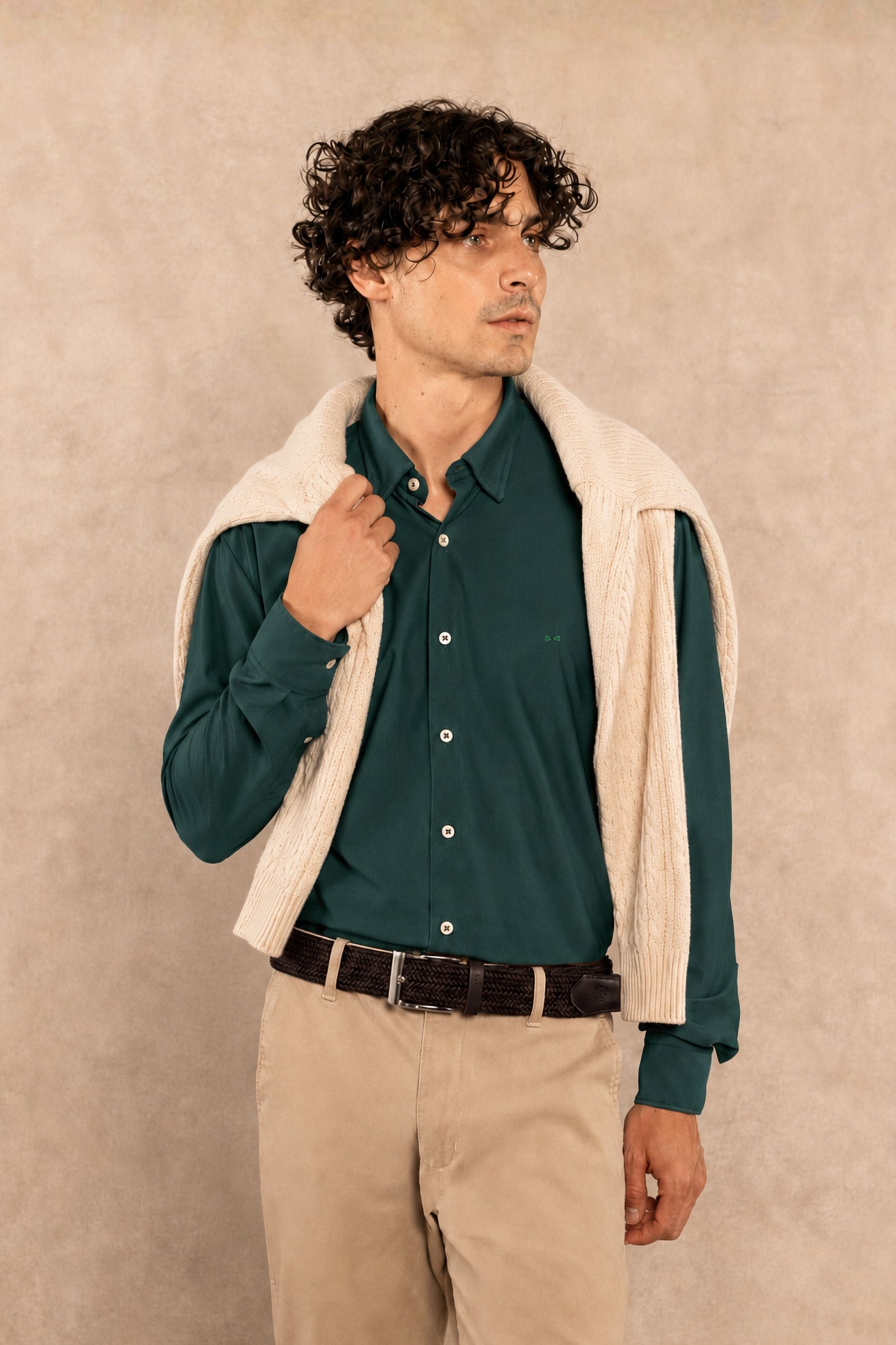 Camisa Performance Oxford Esmerald