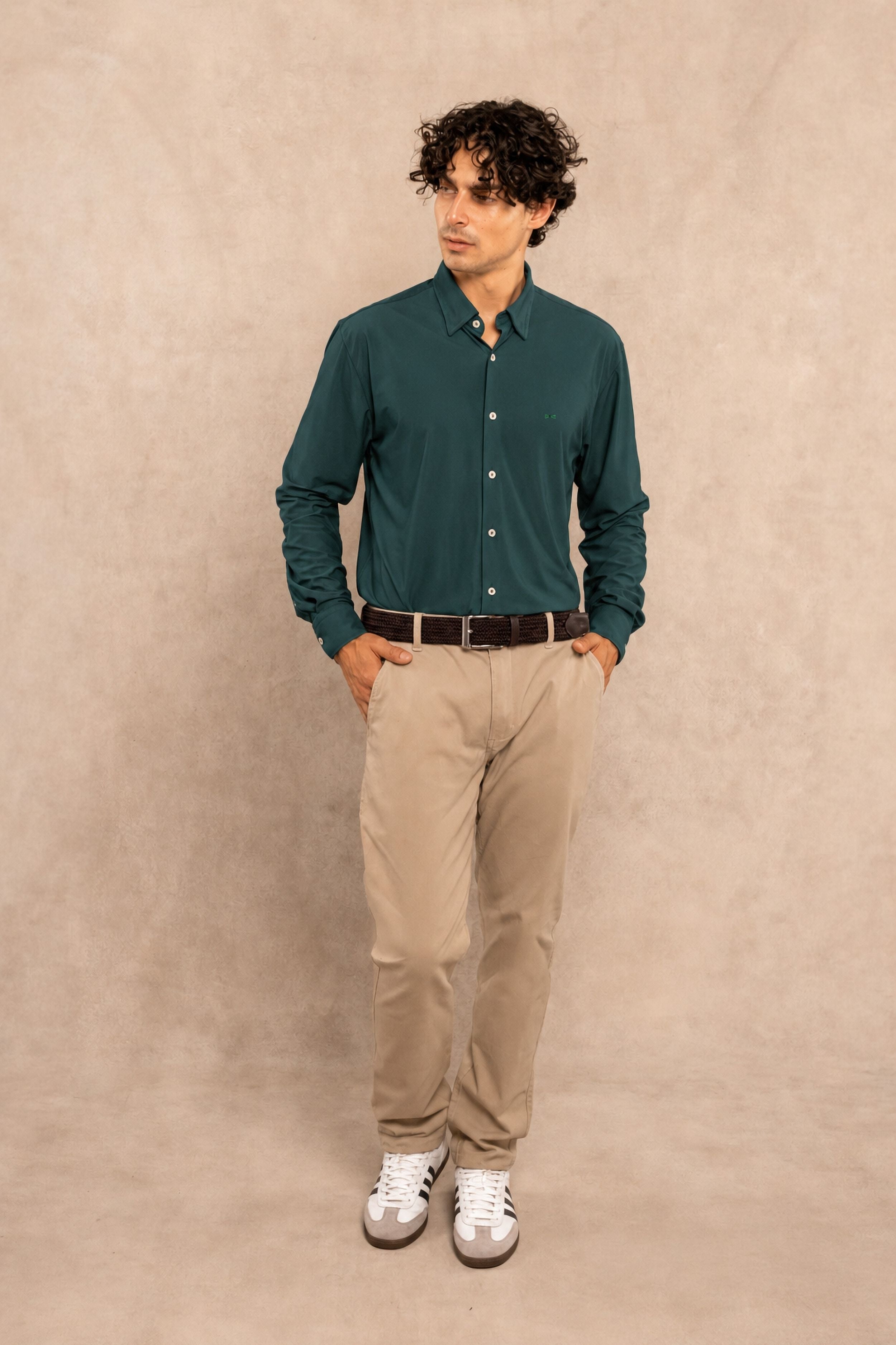 Camisa Performance Oxford Esmerald