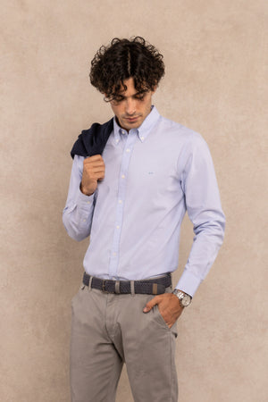 Camisa Antimanchas Popelina Light Blue - Talla Regular