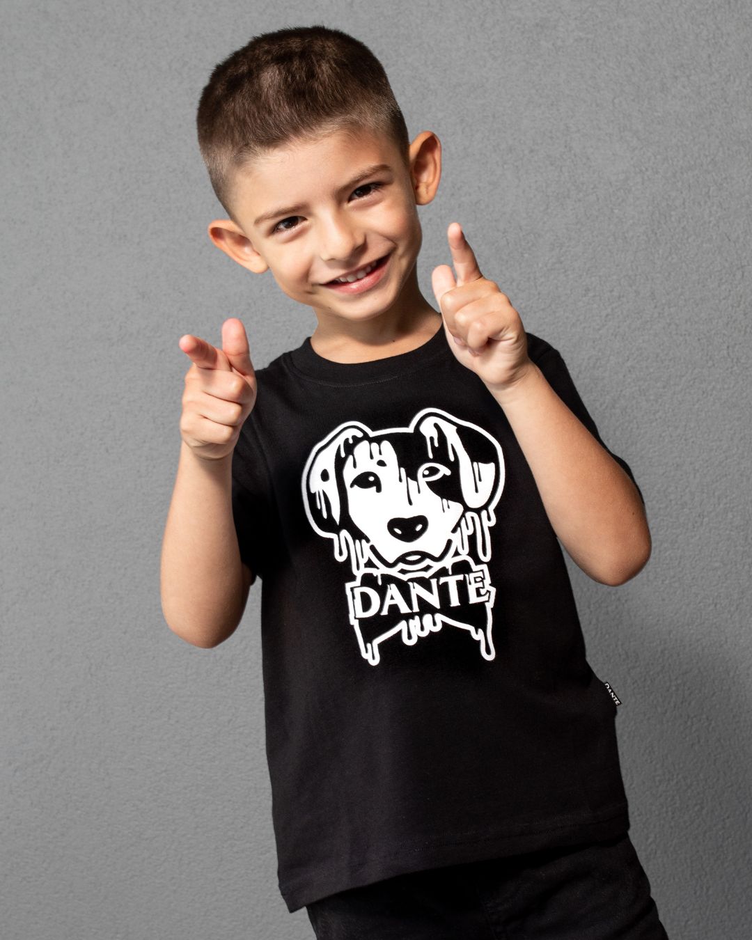 Camiseta Antimanchas de Niño Happy Negra