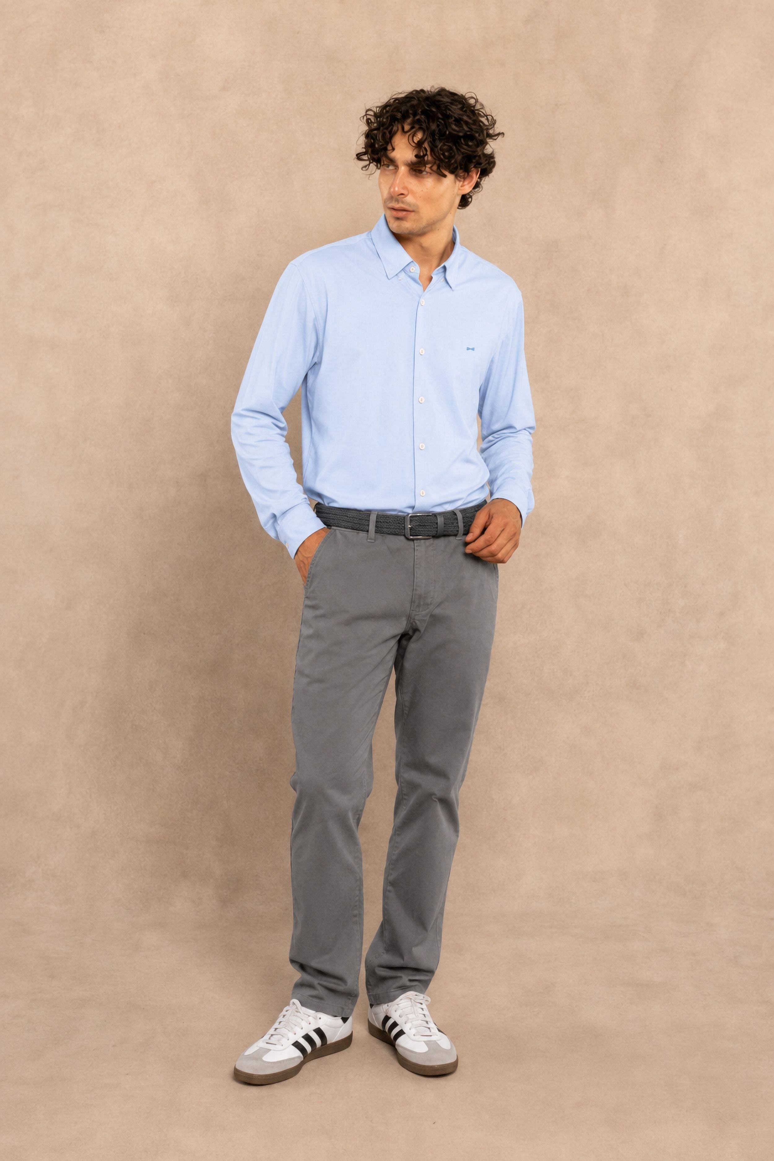Camisa Performance Oxford Azul Claro